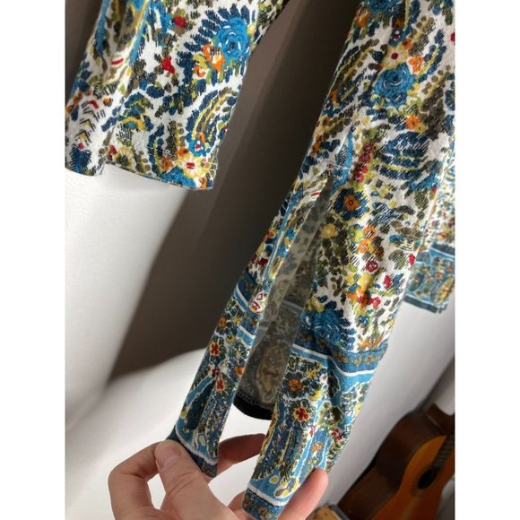 J. Jill Women's Medium Long Sleeve Floral Tunic Top - Picture 7 of 10